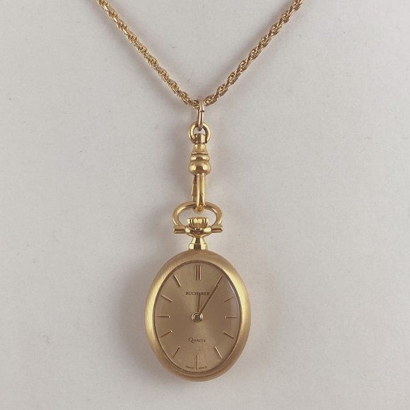 Bucherer Accessories - Vintage Fabulous Swiss Made Bucherer Pendant Watch Beautiful Pansy Flower